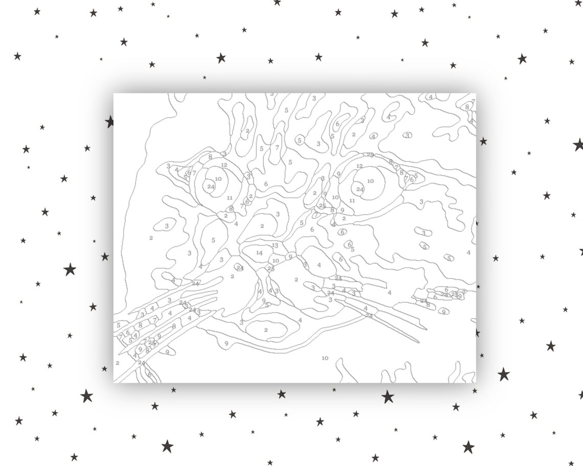 Cat Paint by Numbers for Adults Printable PDF Kittens Etsy Ireland