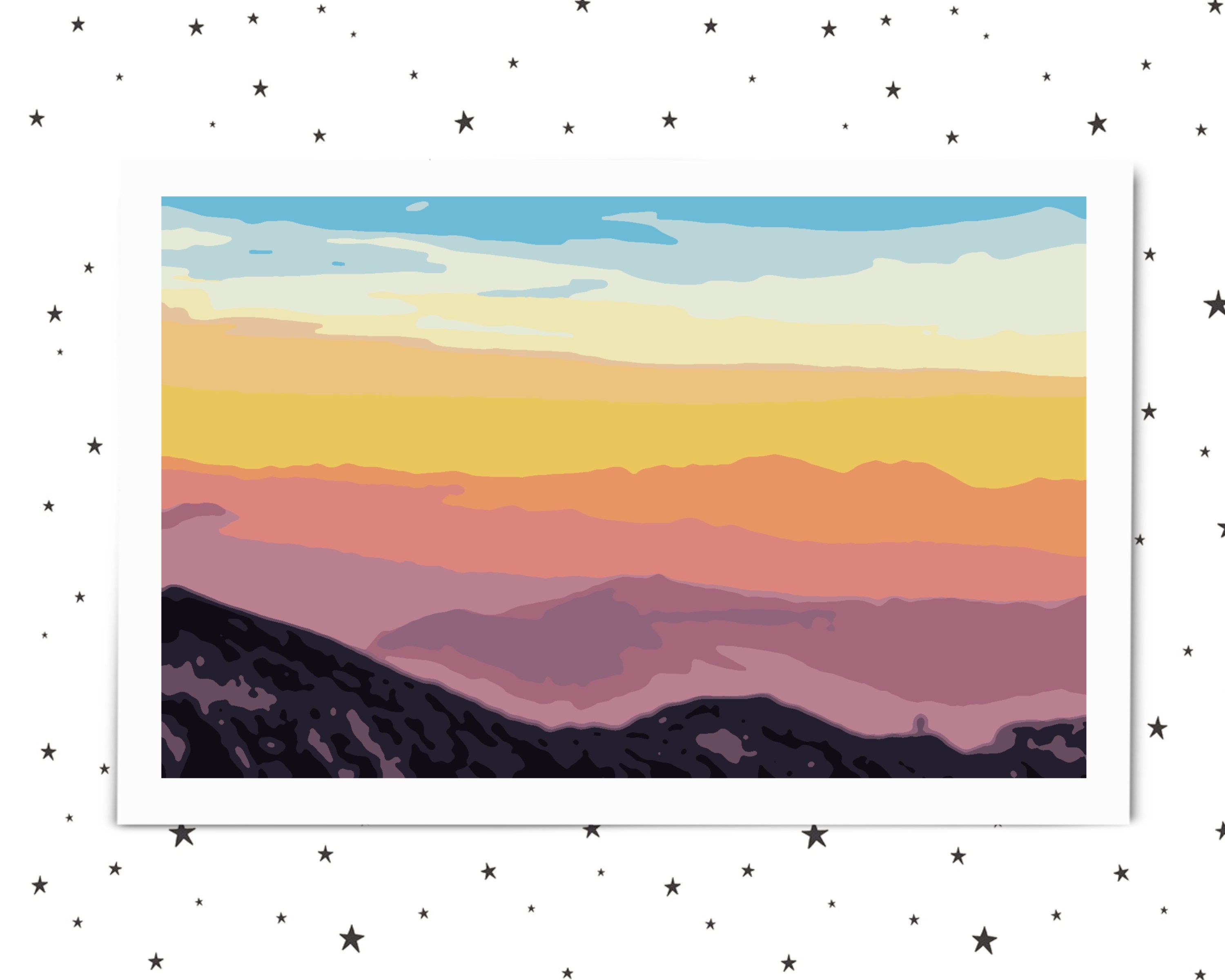 mountain paint by number for adults printable pdf pastel etsy australia