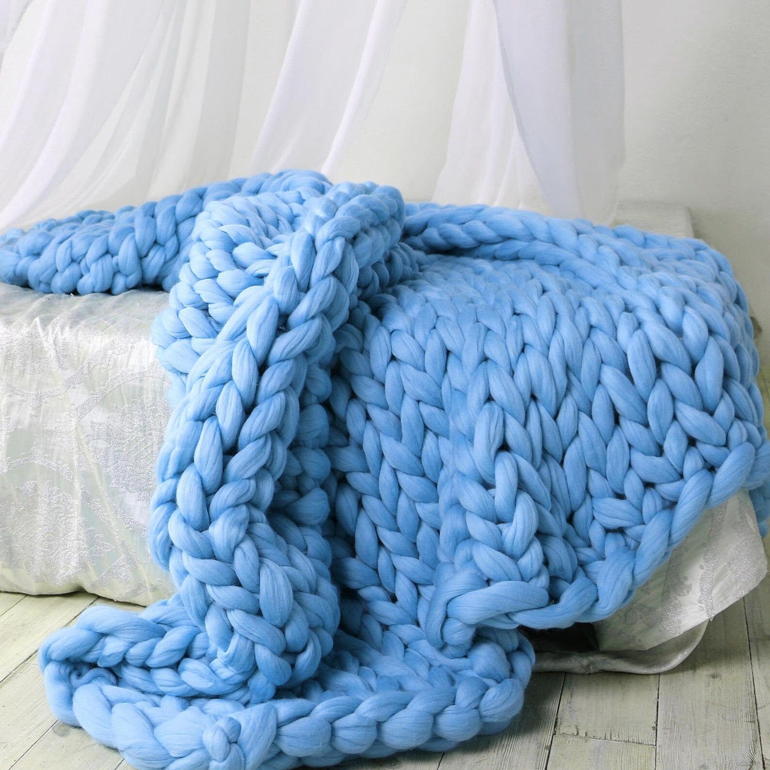 Chunky knit blanket housewarming gift home decor giant throw Etsy