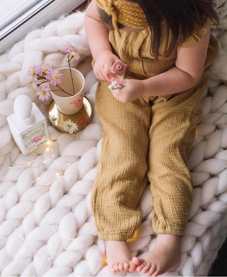 Chunky knit blanket giant throw Weighted blanket Merino Wool Etsy