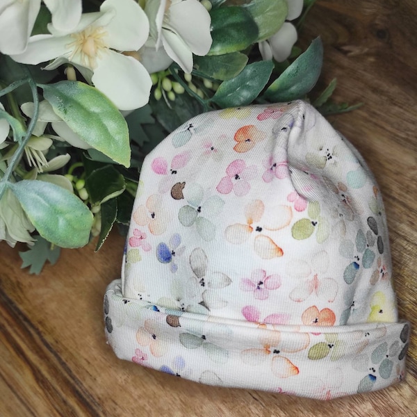 Bonnet naissance prématuré, cadeau naissance, bonnet maternité, bonnet petite taille, bonnet Jersey, bonnet chaud, coloris aux choix.
