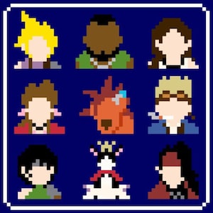 FFVII Character Minis - wzór krzyżykowy Final Fantasy VII PDF
