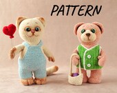 Amigurumi crochet pattern 2 in 1 cat and bear crochet stuffed animals crochet stuffed animals
