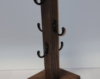 Kaffeebecher Baum| Arbeitsplattenbecherständer | Holz Kaffeetassenständer | Becherhalter | Tassenregal | Kaffeetassenregal | 4-6 Becherständer