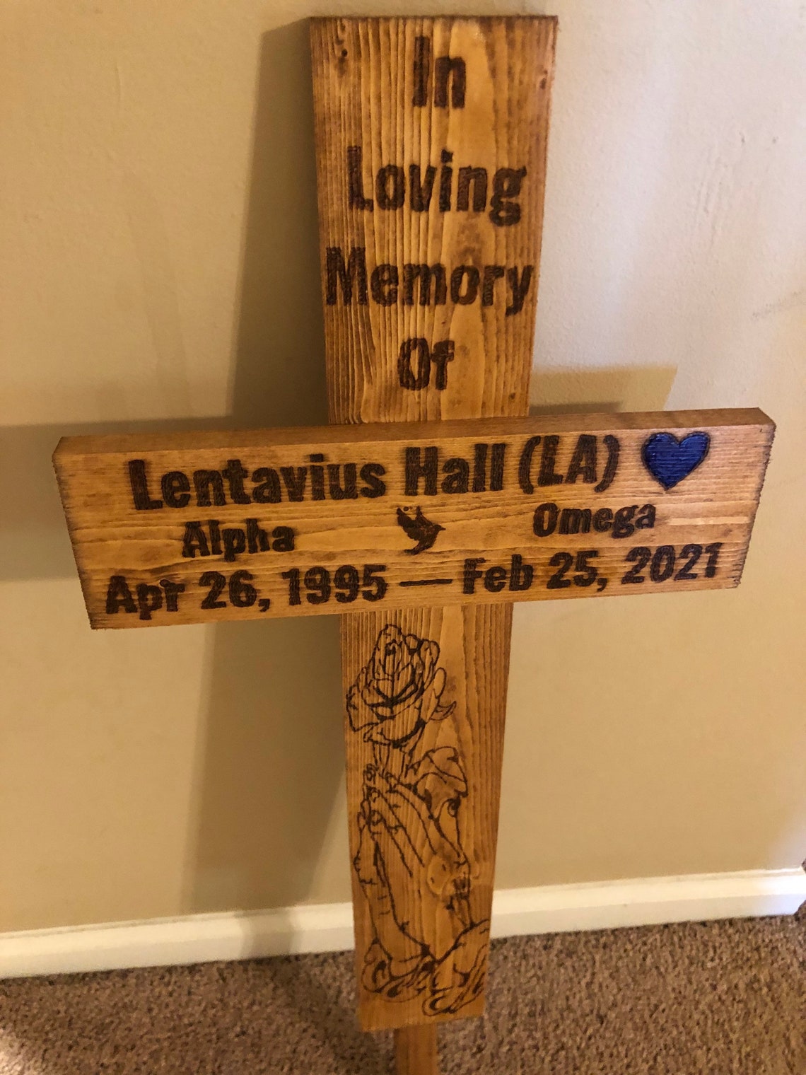 Memorial Wood Crosses Personalized Grave markers lost loved Etsy