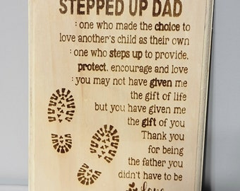 Personalisiertes Stiefvater Geschenk/Stiefvater Geschenk/Geschenk für Bonus-Vater / Wand-Dekor/Wohnkultur