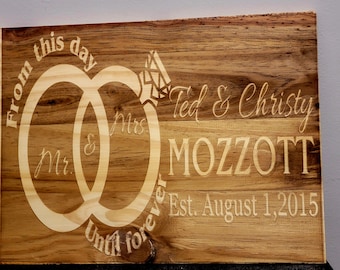 Wedding sign/couples sign/from this day sign/wooden couple home decor/est in sign/wooden sign/ anniversary gift/wedding gift