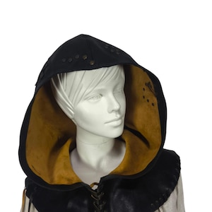 Medieval Leather Hood: LARP Cosplay Armor Capelet