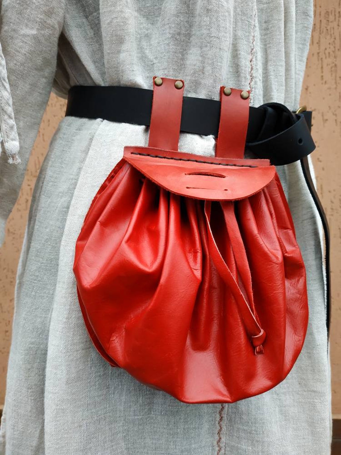 Renaissance Belt Bag Medieval Drawstring leather coin pouch Etsy