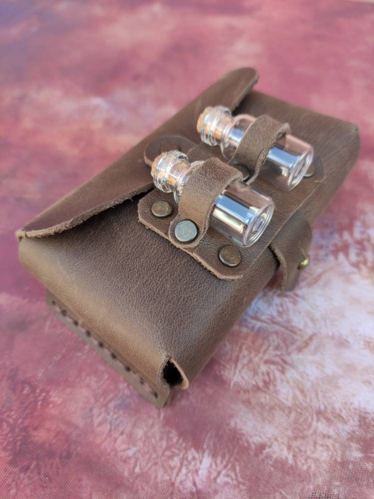 Potion Holder Leather Belt Bag LARP Costume Medieval Belt Etsy
