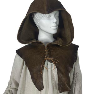 Medieval Leather Hood: LARP Cosplay Armor Capelet
