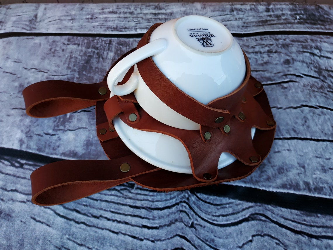 Belt holder for a tea cup Steampunk Tea dueling Holster Tea Etsy