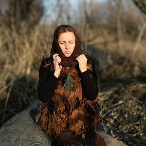 Handwoven Wool Hood: Medieval Pagan Witch Capelet