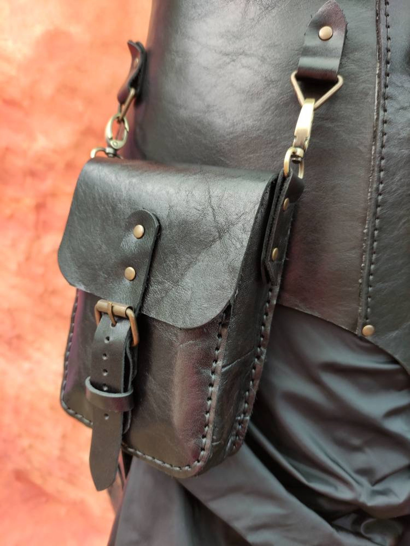 Black Leather Steampunk Belt Alchemist Belt Medieval Corset Etsy