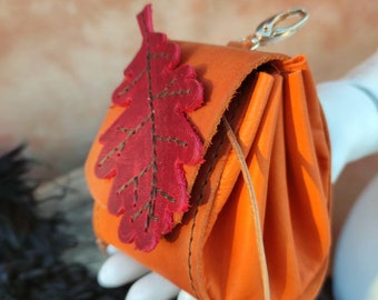 Handcrafted Leather Drawstring Coin Pouch: Medieval Steampunk Style