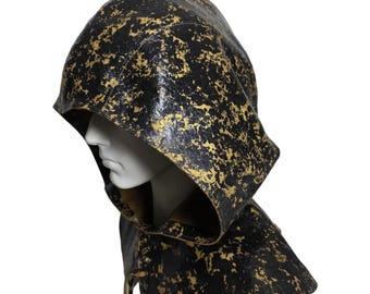 Handcrafted Leather Hood: Medieval LARP Cosplay Capelet