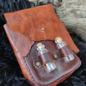Handmade Leather Belt Pouch: Medieval Larp Cosplay Costume