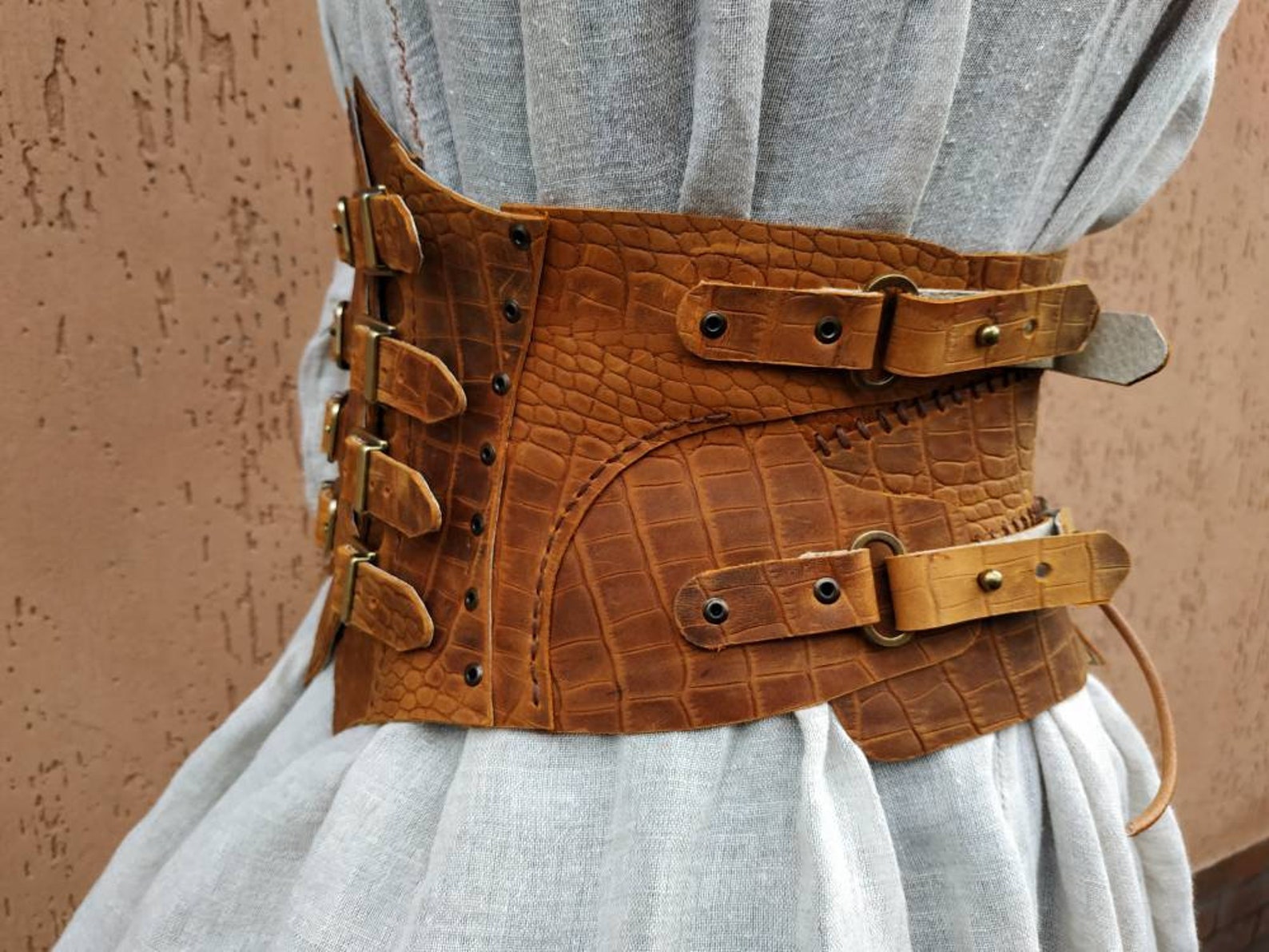 Leather Steampunk Corset Belt Costumes Medieval Costume Etsy
