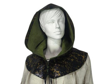 Medieval Leather Hood: LARP Cosplay Armor Capelet