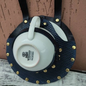 Steampunk holster, holder tea cup,Steampunk Tea dueling Holster,Tea Party,Cosplay,LARP