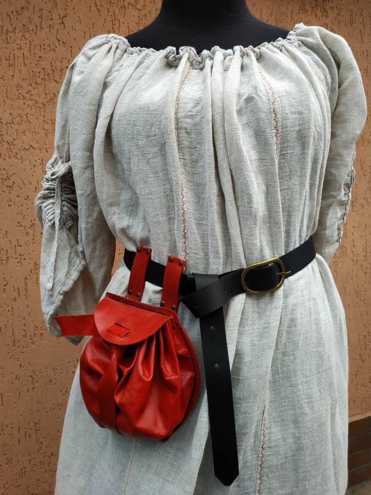 Renaissance Belt Bag Medieval Drawstring leather coin pouch Etsy