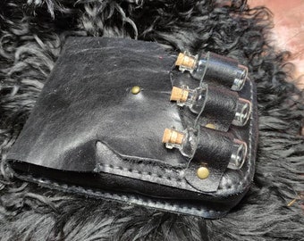 Hand Sewn Leather Belt Pouch: Medieval Larp Cosplay Costume