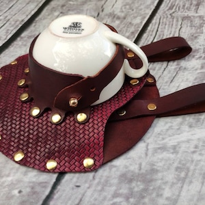 Steampunk holster, holder tea cup,Steampunk Tea dueling Holster,Tea Party,Cosplay,LARP