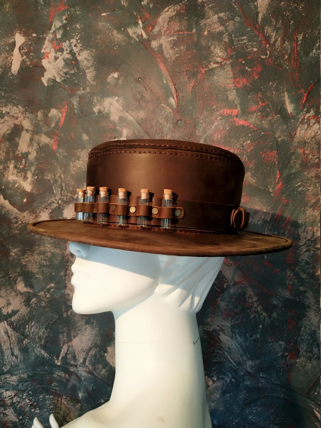 Pyromancer Hat Handmade Leather Alchemist Hat: Steampunk Plague Doctor Costume - Etsy