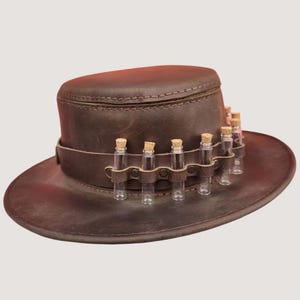 Handcrafted Leather Alchemist Hat – Plague Doctor Steampunk Costume Hat - Leather Plague Doctor Hat