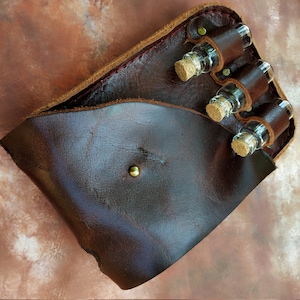 Handmade Leather Belt Pouch: Medieval Larp Cosplay Costume