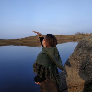 Handwoven Wool Hood: Viking Medieval Pagan Capelet