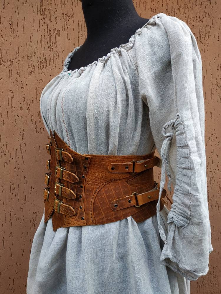 Buy Leather Steampunk Corset Belt Costumes, Medieval Costume, Steampunk,  Festival-wear Chest-harness,for Cosplay and Larp, Vikings, Witches Online  in India 
