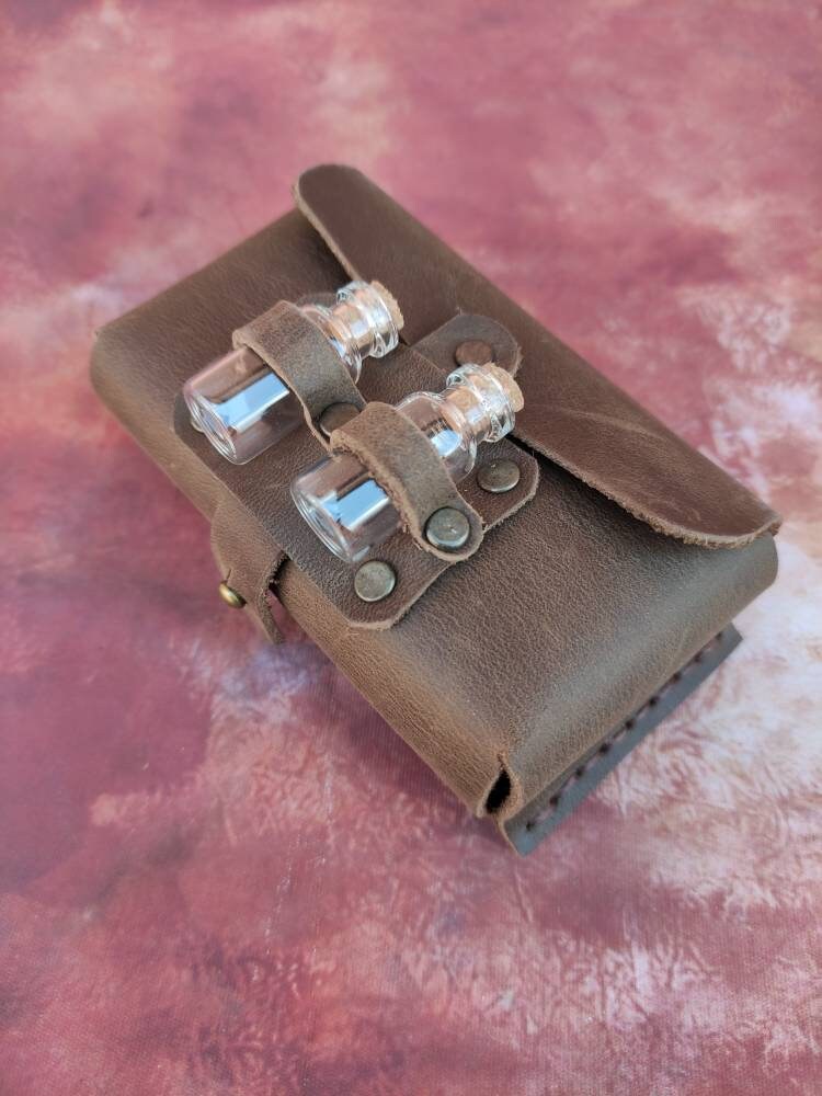 Potion Holder Leather Belt Bag LARP Costume Medieval Belt Etsy