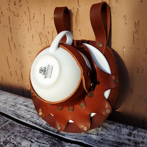 Steampunk holster, holder tea cup,Steampunk Tea dueling Holster,Tea Party,Cosplay,LARP
