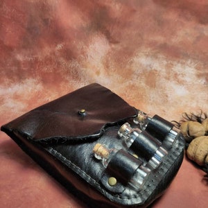 Handmade Leather Belt Pouch: Medieval Larp Cosplay Costume