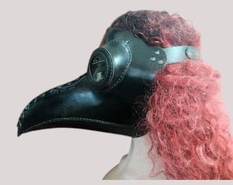 Máscara de médico de la peste de cuero hecha a mano: disfraz de mascarada steampunk