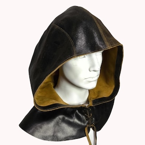 Medieval Leather Hood: LARP Cosplay Armor Capelet