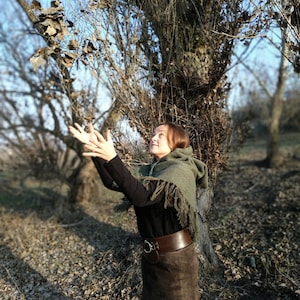 Handwoven Wool Hood: Viking Medieval Pagan Capelet
