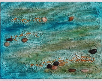 Abstract painting / Baltic Sea 1 / Sea / Baltic Sea / Mixed Media / Seascape / Landscape / Original / Painting / Love / Christmas