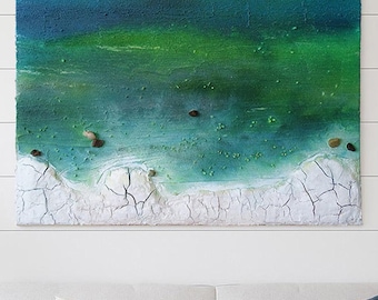 Mar Báltico 5 - Pintura abstracta original de técnica mixta / Mar Báltico / Paisaje marino / Mural de tamaño mediano