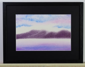 Abstract Painting / Mountains and Lake 4 / Landscape Painting / Watercolor / Original / Seascape / Painting / Christmas / Love