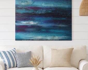 Morze Bałtyckie 6 – Oryginalny abstrakcyjny obraz w technice mieszanej / Morze Bałtyckie / Podwodny świat / Duży mural