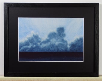 Abstract Painting / Sky + Ocean 5 / Ocean / Sea / Watercolor / Original / Seascape / Painting / Christmas / Love