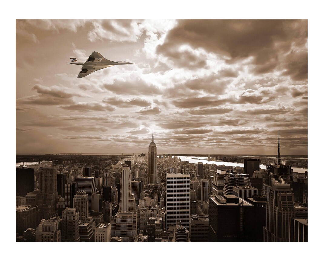Concorde Flying Over New York City Aviation Memorabilia Art Decor ...