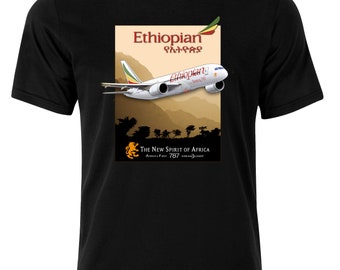 Ethiopian Airlines Boeing B787 T-Shirt Aviation, Planespotting, Aircraft