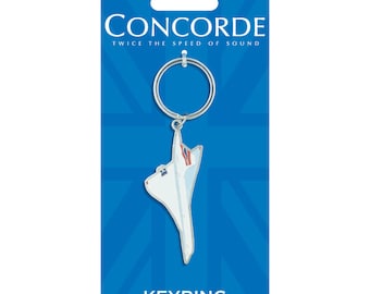Concorde Shaped Metal Enamel Keyring