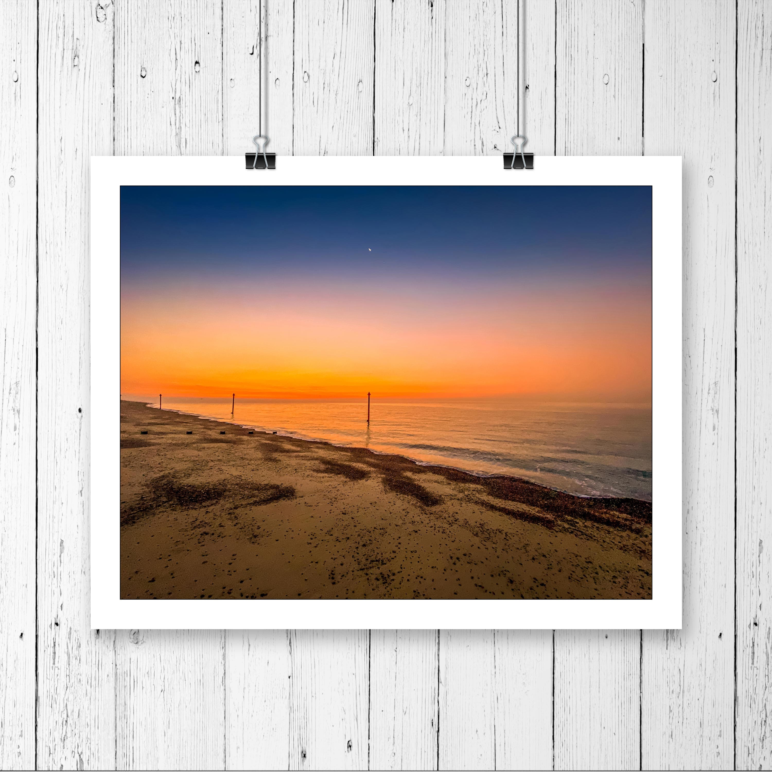 Felixstowe Beach Photographie Sunset Canvas, Suffolk Landscapes Wall