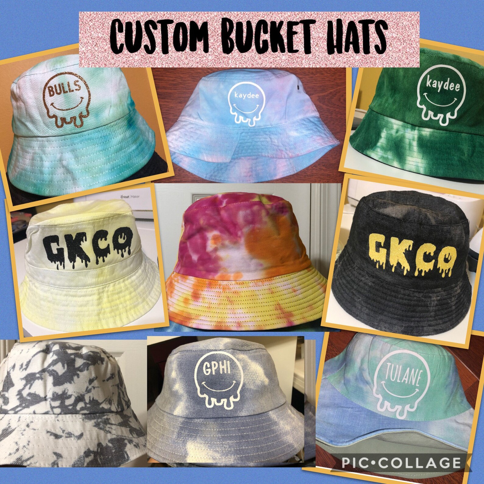 Custom Bucket Hat Pattern Custom Bucket Hats - Etsy