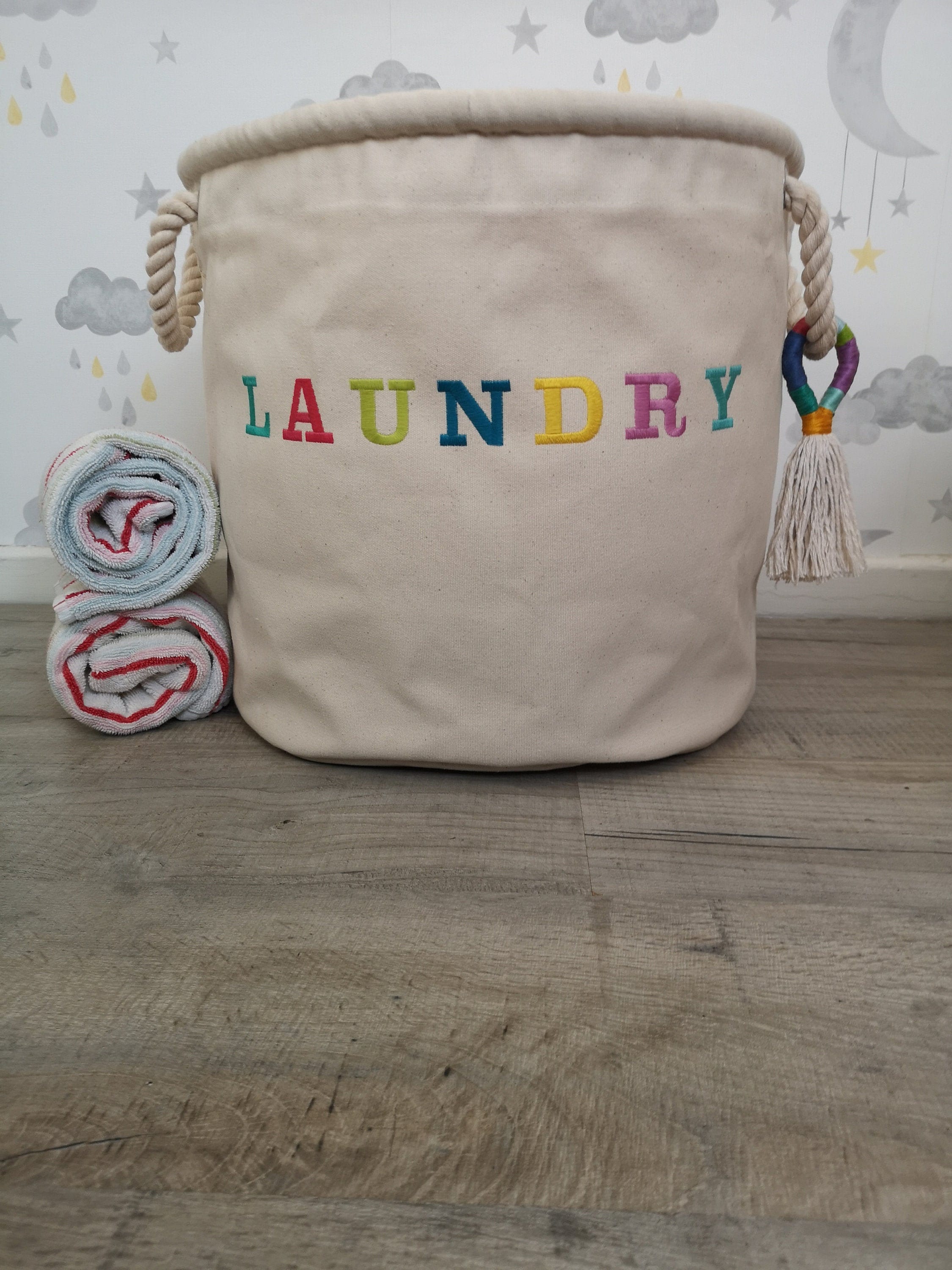 Personalised Embroidered Canvas Trug/storage Bag/toy Storage Etsy