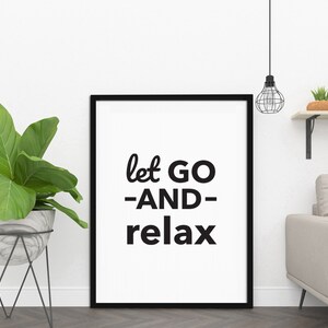 Let Go, Printable Wall Decor, Minimalist Prints, Inspirational Quotes, Downloadable Prints, Home Decor, Office Décor